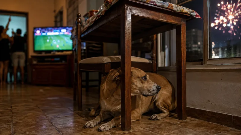 Fogos e rojões em noite de Copa: por que alguns cães entram em pânico antes do apito final