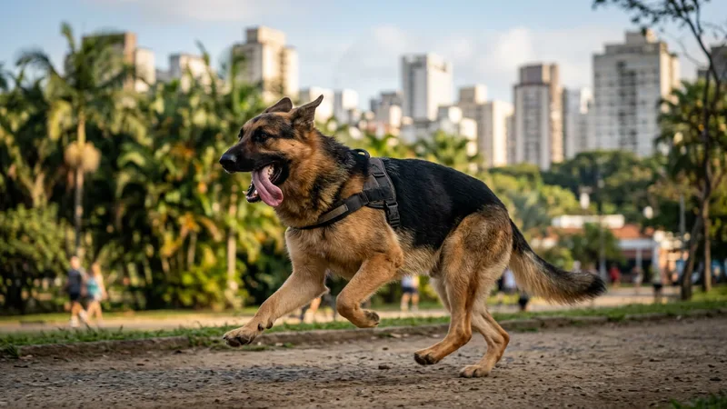 Pastor Alemão em 60m²: o plano diário de 30 minutos que gasta energia de verdade